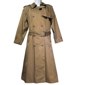 Vintage Worthington Poland Size 7-8 Tan Button Down Long Sleeve Trench Coat